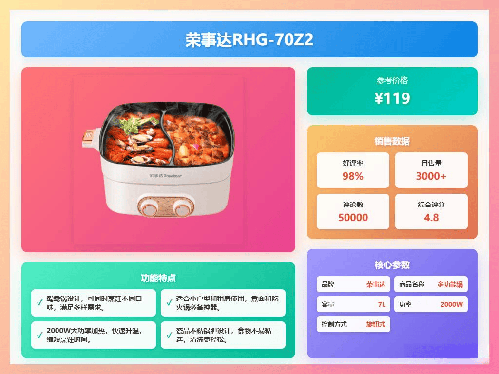 哪个牌子好？推荐这6款性价比高质量好！PG麻将胡了免费试玩模拟器电煮锅家用(图6)